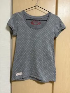 Cath Kidston × UNIQLO ドット柄Tシャツ 半袖 グレー S