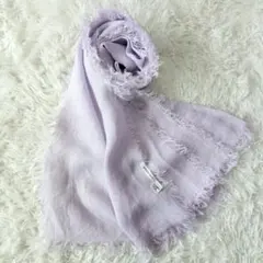 【美品】ASAUCE MELER アソースメレ リネン フリンジストール 大判