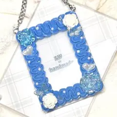 W950 ホイップデコ 硬質トレカケース 青 水色 薔薇 オーロラ ハート 蝶々