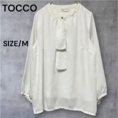 TOCCO closet トッコ　ボウタイブラウス 長袖 ホワイト M 上品のサムネイル