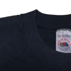 90s FRUIT OF THE LOOM USA製 スウェット ブラック 無地