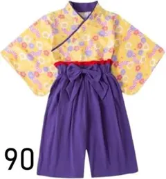 袴風 キッズ 浴衣 女の子 和服 上下セット 子供用 ガールズ 着物 可愛い