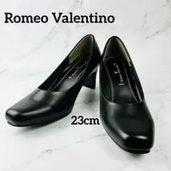 23.0EEE Romeo Valentino ブラック パンプス 仕事