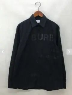 バーバリー　BURBERRY　ホースフェリー　ロゴプリント　長袖シャツ　ブラック BURBERRY バーバリー ホースフェリー プリント シャツ 長袖 ブラック