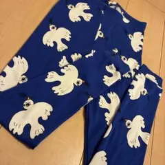 MINI RODINI スパッツ 5Y 青 鳥プリント