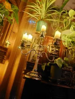 アンティーク フランス製 キャンドルホルダー キャンドルスタンド 綺麗なブルー