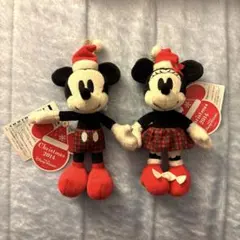 【新品未使用】ミッキーミニーぬいぐるみバッジ　2014 クリスマス