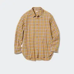 UNIQLO ユニクロ チェックシャツ 長袖 イエロー Sのサムネイル
