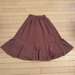 プロポーション　くすみピンク フレアスカート 裏地付き