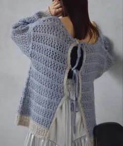 kastane 【前後2way】透かしラメニットカーディガン