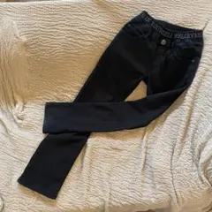 【限界値引き！】150cm 裏起毛パンツ フリース裏地 無地 黒