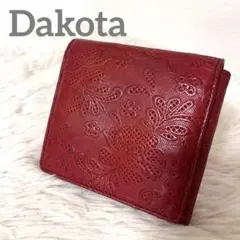 【希少】Dakota ダコタ　二つ折り財布　ベルト通し付き　エンボス加工　花柄のサムネイル