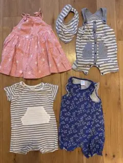 baby GAP H&M 等ベビーロンパース・ワンピース4点セット　60サイズ〜のサムネイル