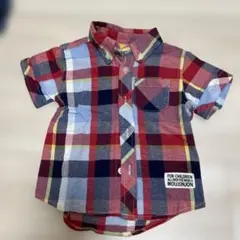 moujonjon ベビー 半袖チェックシャツ
