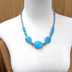 M2500475 ターコイズブルー ネックレス 長さ調整可能