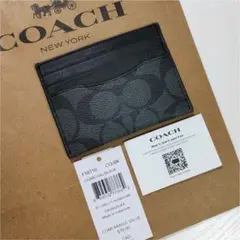 COACH コーチ スリム カードケース シグネチャー キャンバス ブラック