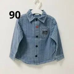 BREEZE ブリーズ ピンストライプ デニム シャツ 90 男の子 キッズ