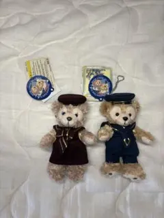 ダッフィー、シェリーメイ　ぬいぐるみバッチ セーラー服姿