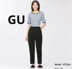GU ジーユー ハイウエストテーパードパンツ ブラック Mサイズ