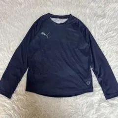 PUMA プーマ スポーツウェア 長袖トップス ロゴ 伸縮性 ネイビー 150