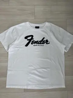 Fender フェンダー ロゴTシャツ ホワイト 半袖　短丈　ボックス