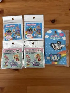 エンジェルブルー　ヘアクリップ、ステッカー、キーホルダー5点セット