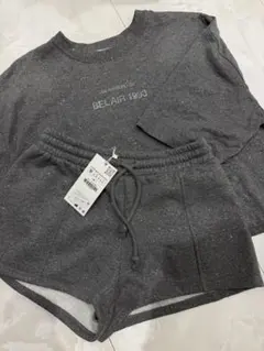 【新品未使用】ZARA グリッター プラッシュジャージー セットアップ