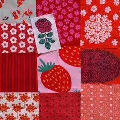 マリメッコ レア ピエニマンシッカ プケッティ ヴィンテージ ハギレセット 赤系