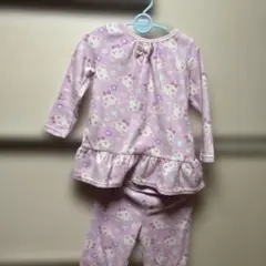 もこもこネコ柄 あったかパジャマ上下セット ピンク 120cm前後 女の子用