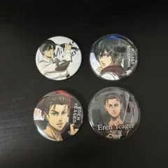 進撃の巨人　エレン　ミカサ　缶バッジ