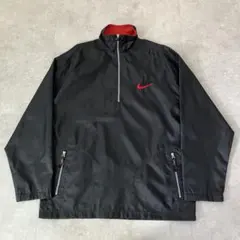 NIKE 刺繍スウォッシュ ナイロン ハーフジップ/プルオーバー/L