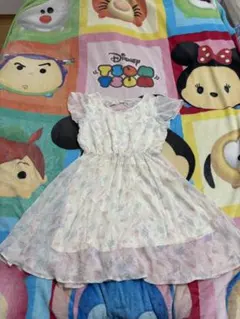 NICE CLAUPフリル付きホワイトミニワンピース