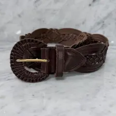 00s England D-Ring braided leather belt - メルカリ