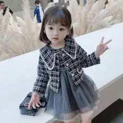 【新品未使用】ジャケット×ドレスセットアップ 90 黒 即購入可！