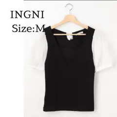INGNI　イング　袖シアードットスクエアネック／トップス　M