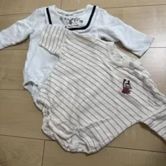 ストライプロンパース2枚セットで1000円　バースデイ