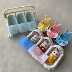 シルバニア　ショコラウサギのみつごちゃんお世話セット