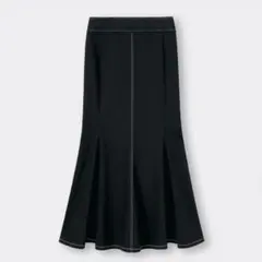 GU ジーユー ステッチマーメイドロングスカート M ブラック