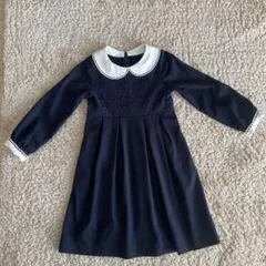 卒園式・入学式　ネイビー レース襟付き ワンピース　120