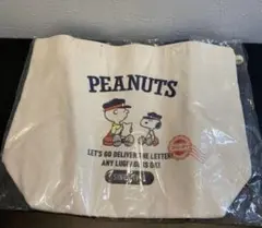 PEANUTS新品国内限定トートバッグ鞄ランチタイムや休憩用シンプルスヌーピーのサムネイル