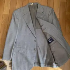 【Burberry 】チェック柄 テーラードジャケット グレー　⚠️ネーム刺繍あり