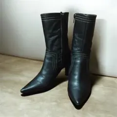 VERA GOMMA ハーフブーツ　本革　ブラック　レザー　黒　35