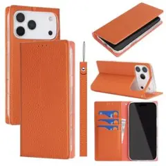 iphone17pro maxオレンジ 手帳型ケース スマホ用