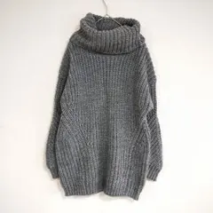 【アングリッド】グレー オーバーサイズ ニットセーター タートルネック