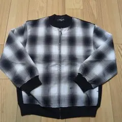 新品☆コムサイズム　黒　オンブレーチェック ブルゾン130㎝