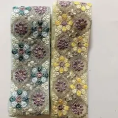 インド刺繍リボン　⑥2色セット