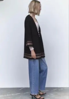 ZARA ブラック カーディガン XS-Sのサムネイル