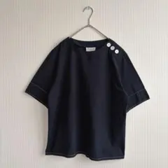 Le minor ルミノア ブラウス 綿 麻 紺 ゆったり トップス オフィスのサムネイル
