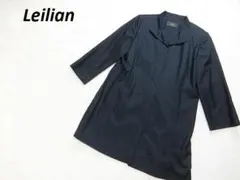 極美品　Leilian　レリアン　シルク　千鳥柄　スプリングコート　ブラック　９のサムネイル