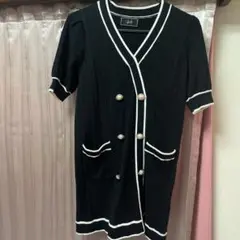 Rady ニットワンピース 半袖 パールボタン